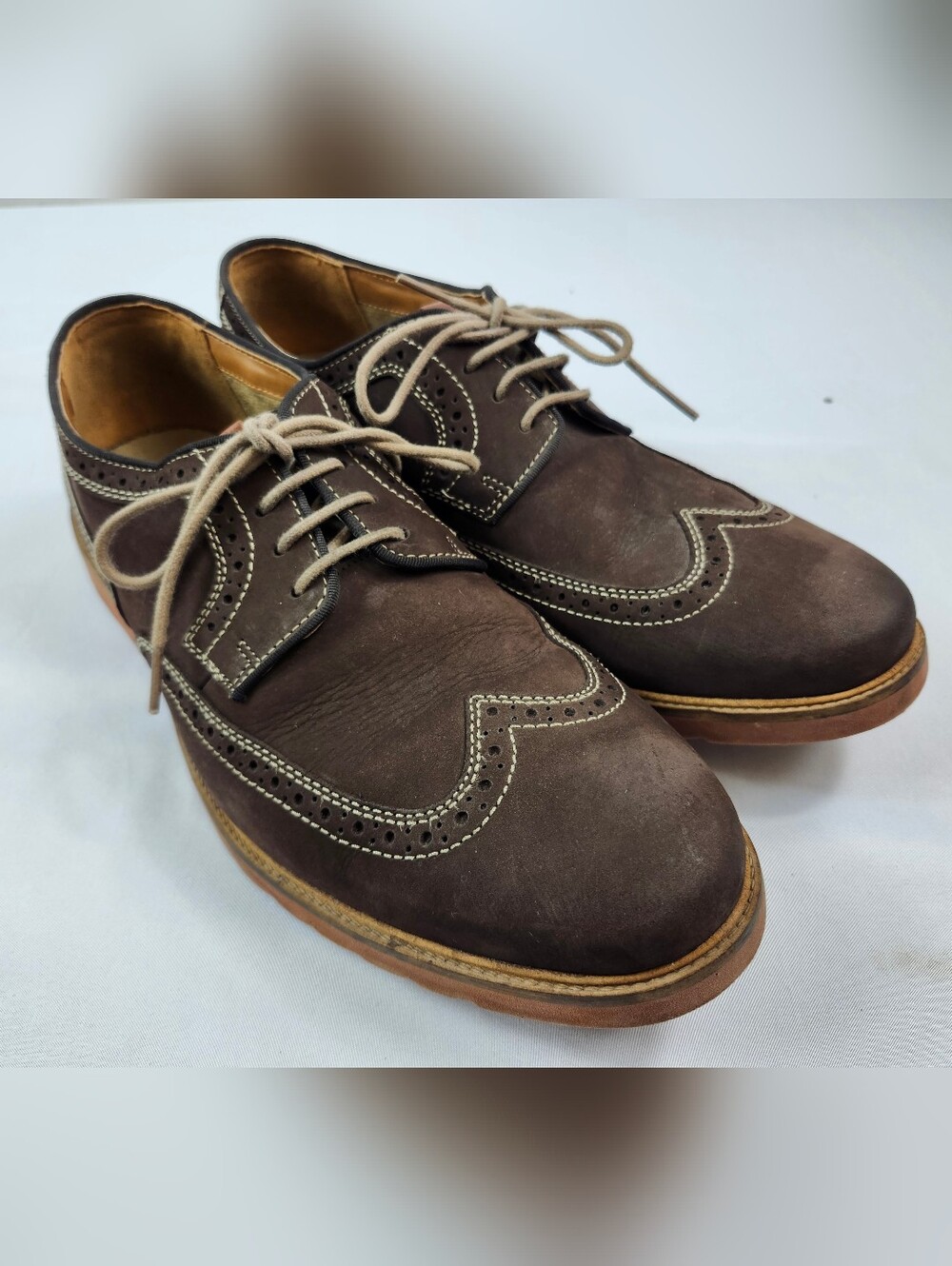 Bostonian Men's 12 M Dark Brown Suede Wingtip Brogue Lace-Up Oxfords